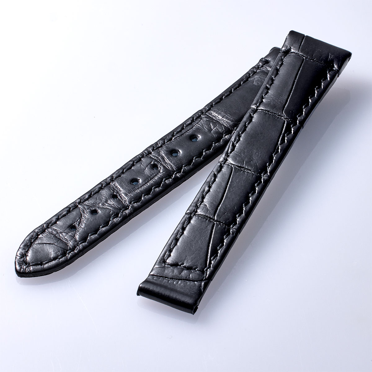 URUGA31 クロコ革ストラップ ブラック [UG02-LBK] - MINASE