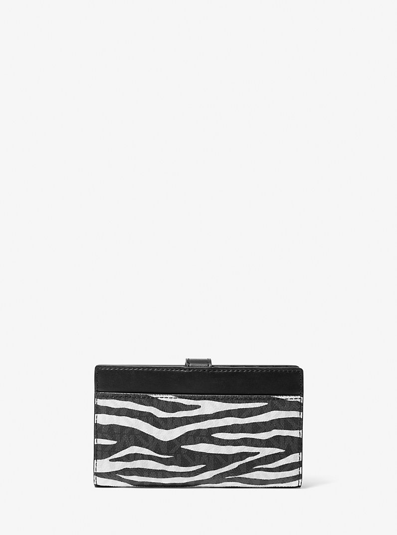 Greenwich Medium Zebra Signature Logo Wallet in BLACK - Sale
