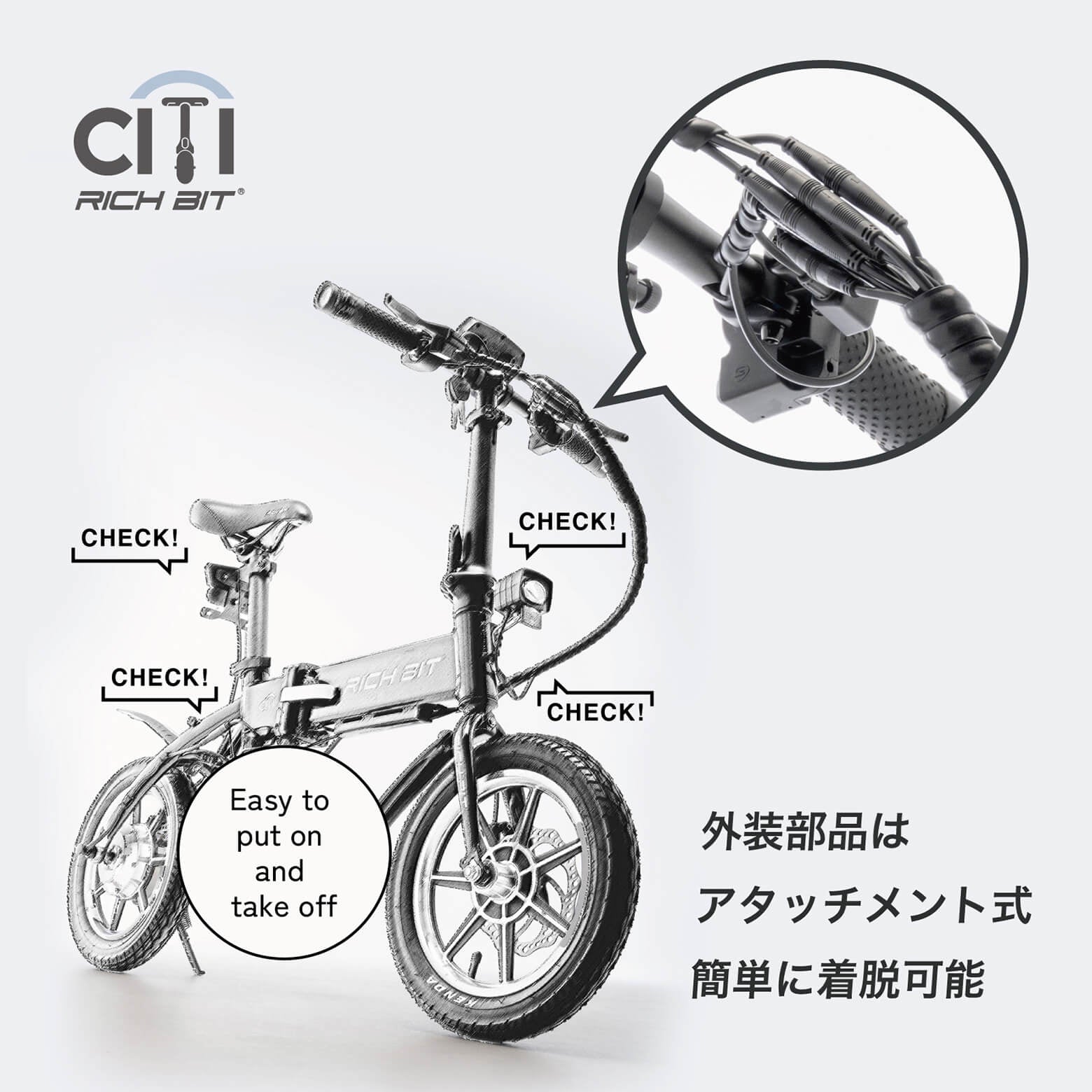 翌営業日発送】RICHBIT CITY（スノーホワイト）電動バイク 特定小型