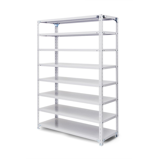 100kg/段 軽量ボルト式棚 高さ1800 x 棚板8枚（有効7段）x 横幅1200 x