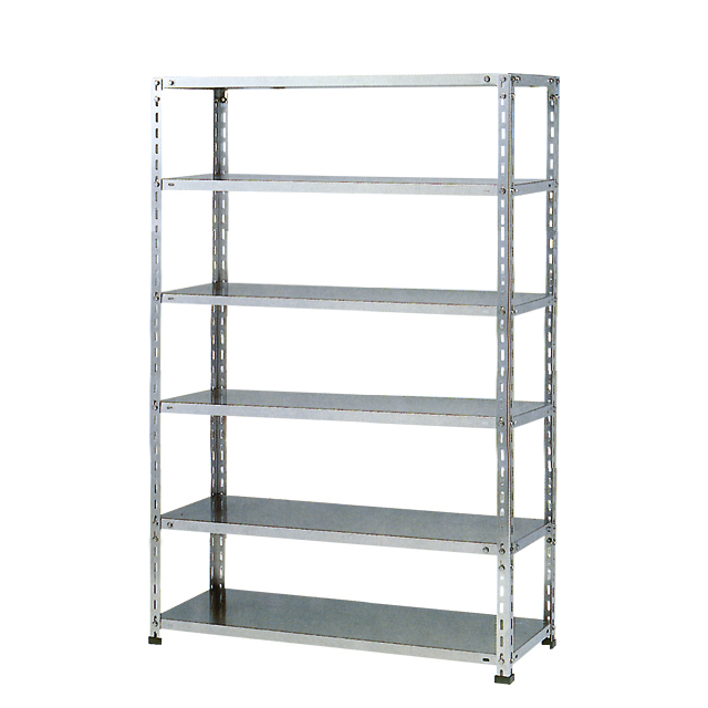 100kg/段 軽量ボルト式棚 高さ1800 x 棚板8枚（有効7段）x 横幅1200 x
