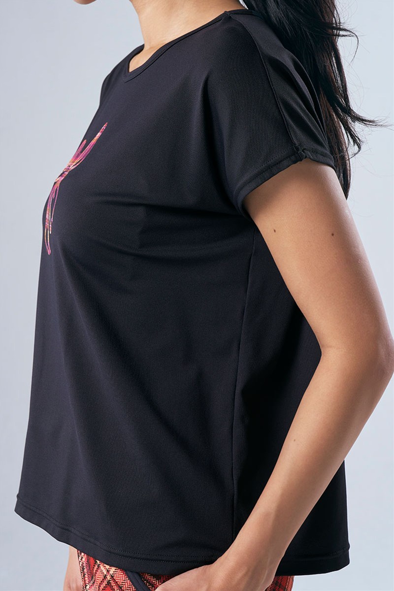 フィットネスウェア | エアリーTシャツ＊ブラック 【フリー】 [Vol.71