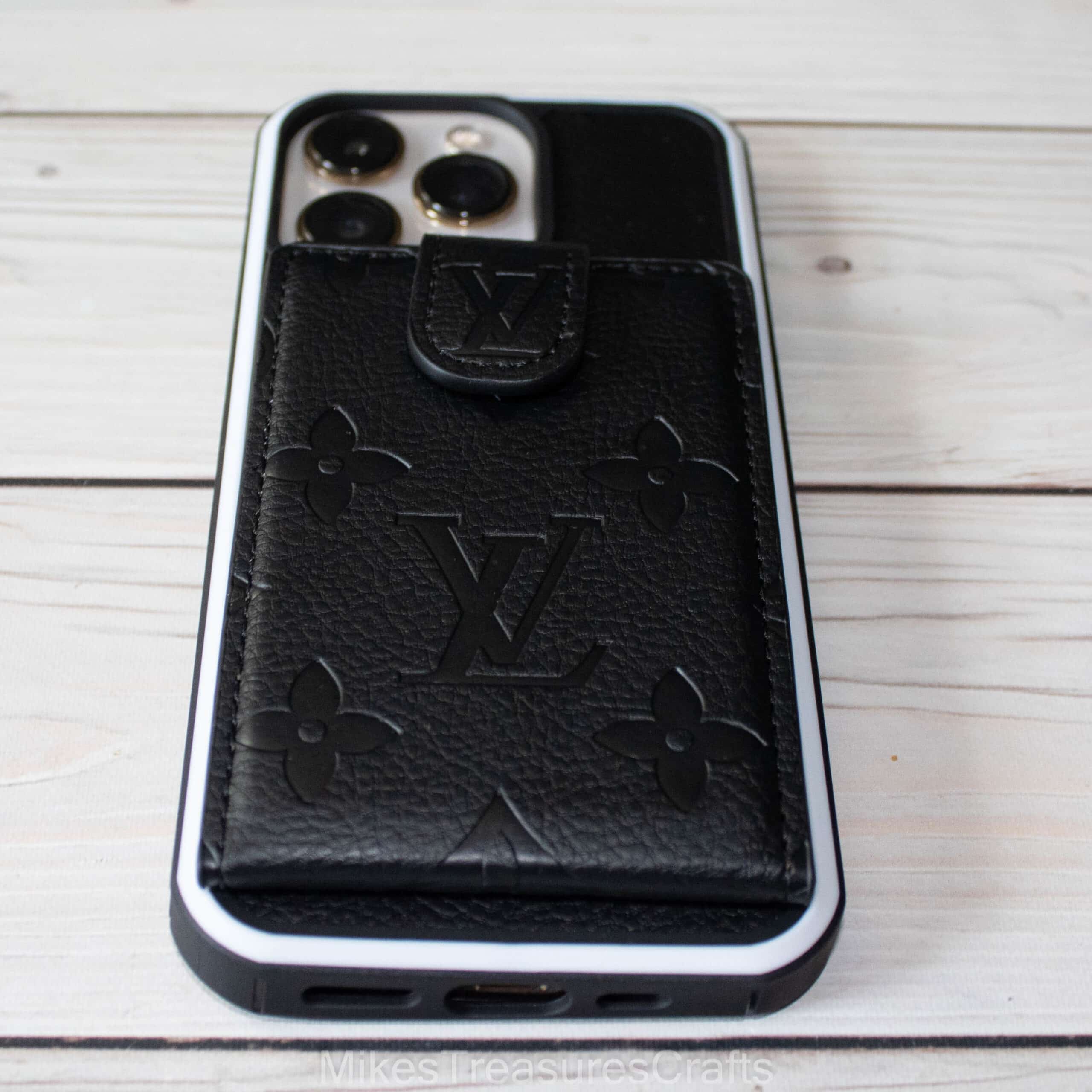 Black Emboss LV Wallet iPhone Case – MikesTreasuresCrafts