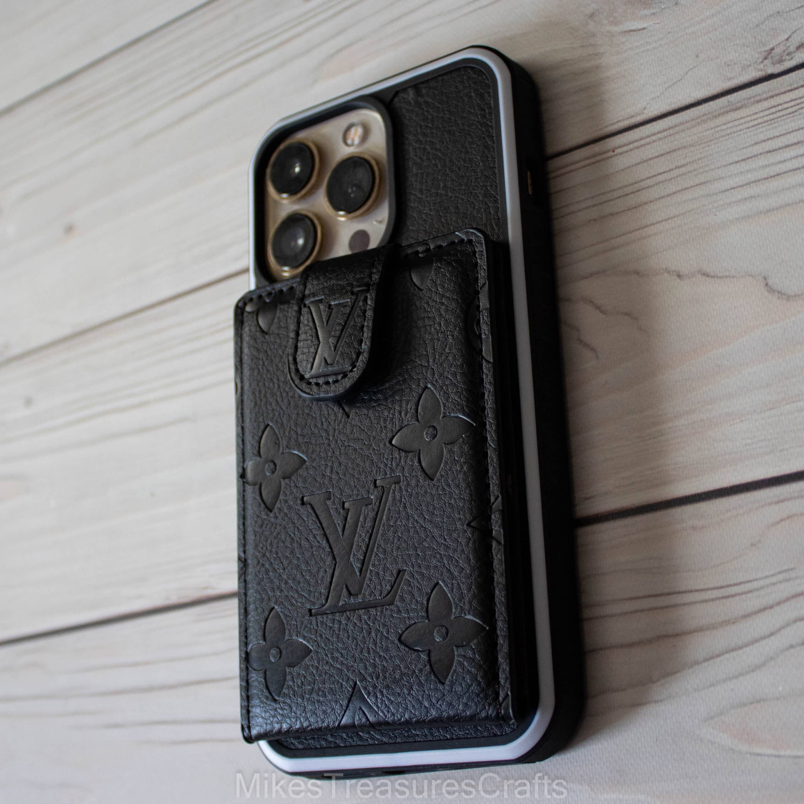 Black Emboss LV Wallet iPhone Case – MikesTreasuresCrafts