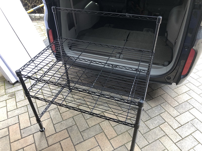 ホームエレクターでミニバン（ステップワゴン）の荷室ラックを作成