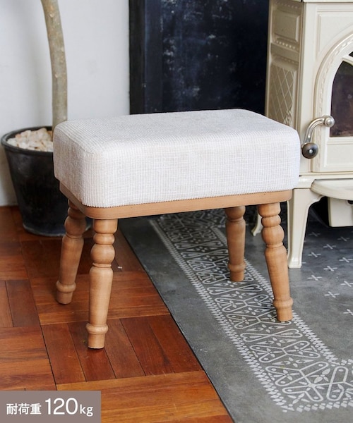 アンティークファブリックレクタングルスツール｜サリュの通販｜&mall