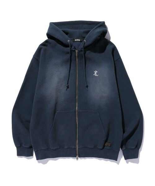 FADED WAFFLE ZIP UP HOODED SWEATSHIRT｜エクストララージの通販