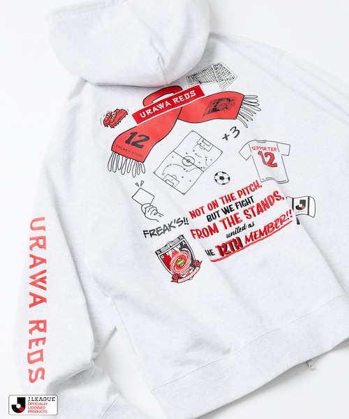 J.LEAGUE × FREAK'S STORE 別注SUPPORTERS ZIP HOODIE【浦和レッズ