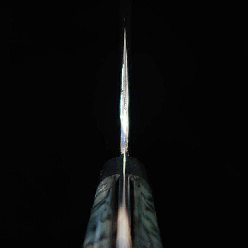 二唐刃物製造所 NIGARA 切付牛刀 SG2 黒打鎚目 螺鈿柄 (210mm) – 三浦