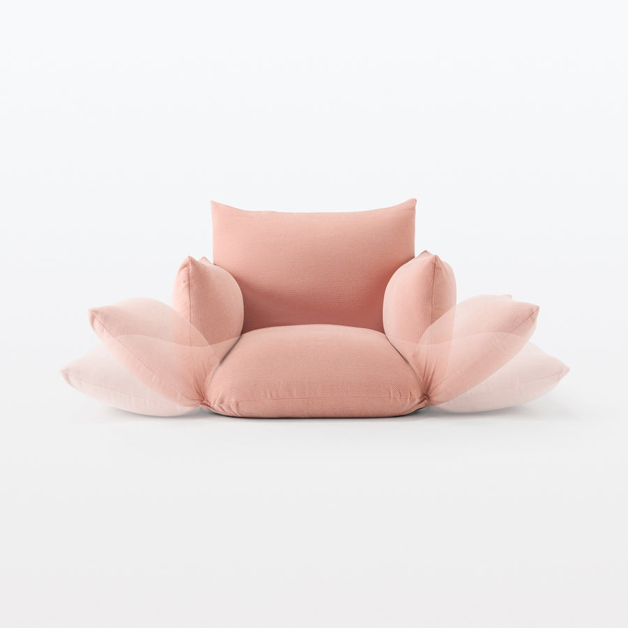 無印良品(MUJI) リクライニングフロアソファ 1シーター ピンク - MIRUMU