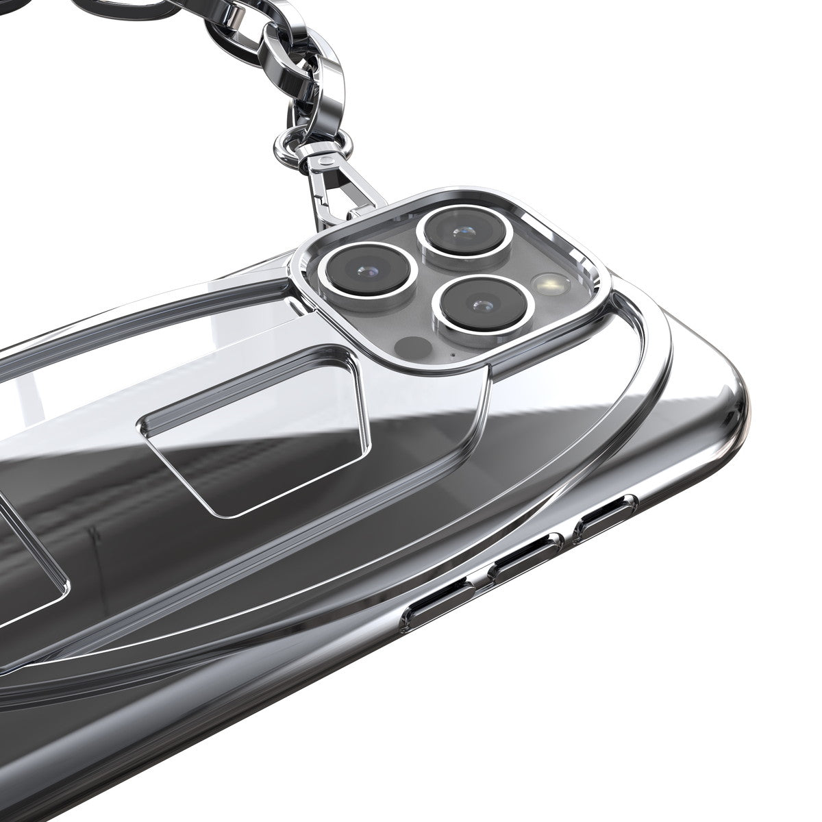 iPhone 16 Proケース Oval D GLOSSY CHAIN シルバー – MiraiSell