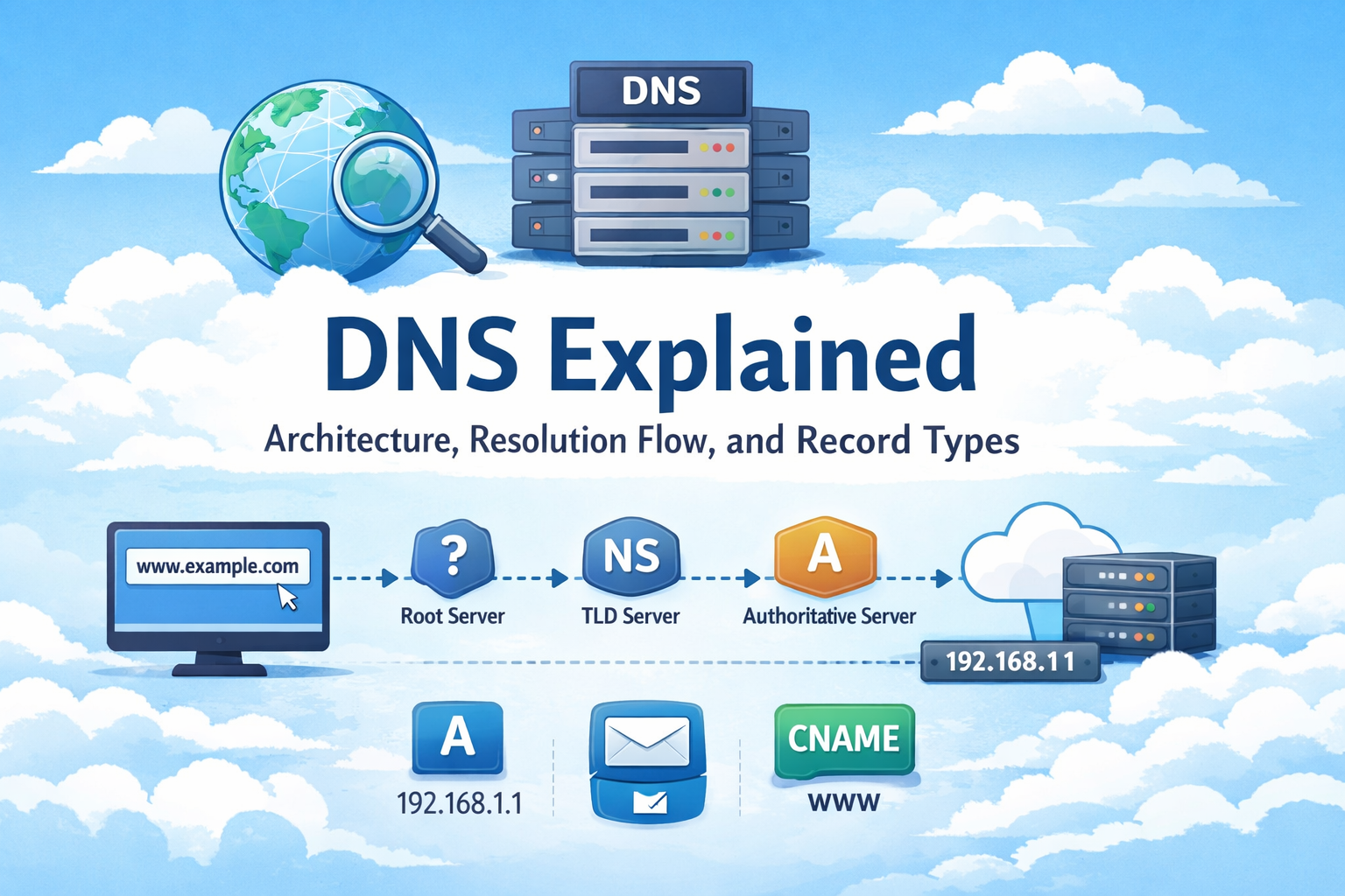 DNS Explained: Architecture, Resolution Flow, and Record Types