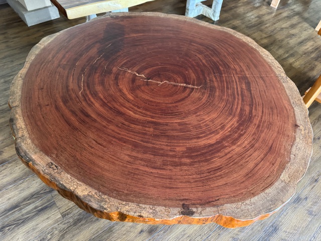 一枚板紹介】ブビンガの丸テーブル - 一枚板専門店 MIZUMA家具