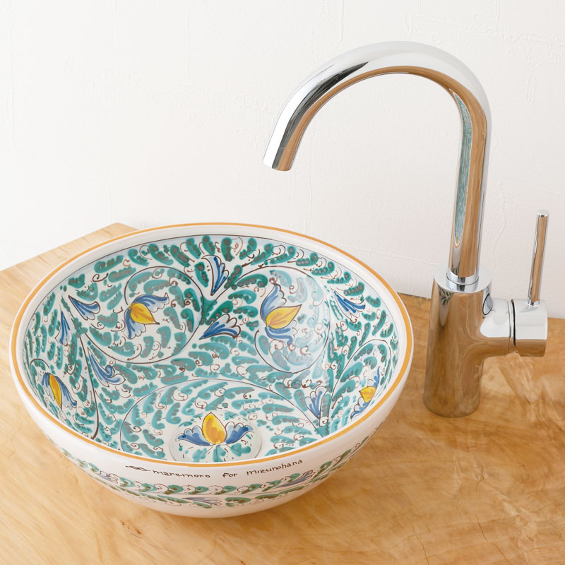 洗面ボウル シチリア陶器 H-BS005O｜おしゃれな洗面ボウル(洗面器)通販