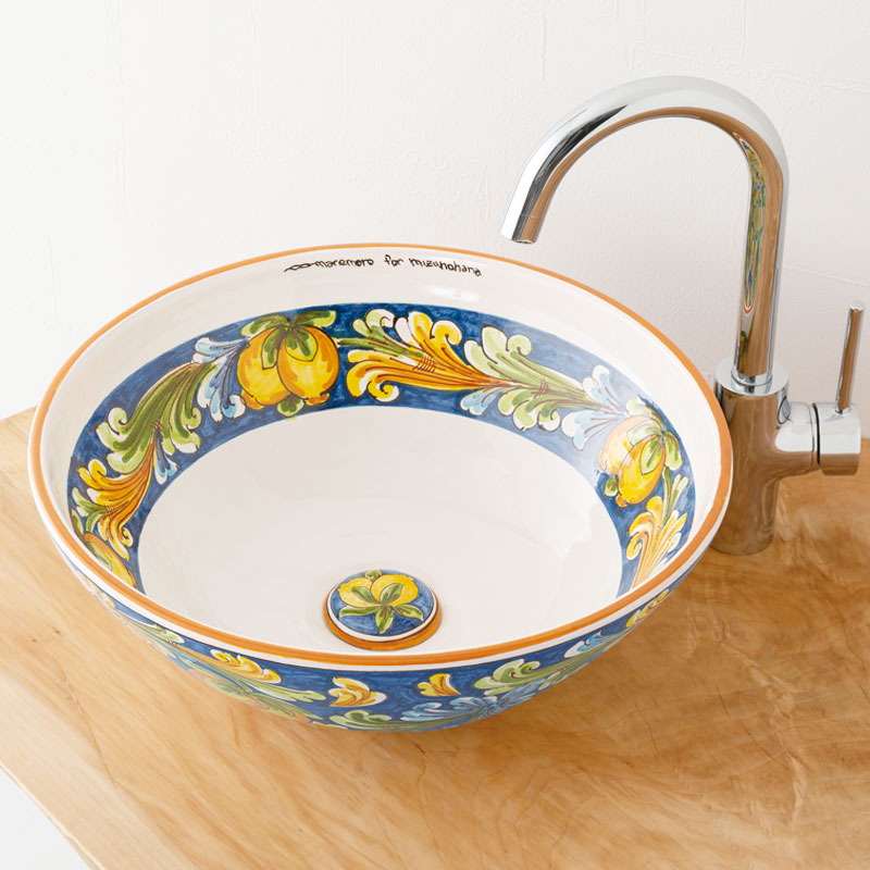 洗面ボウル シチリア陶器 H-BS012I｜おしゃれな洗面ボウル(洗面器)通販