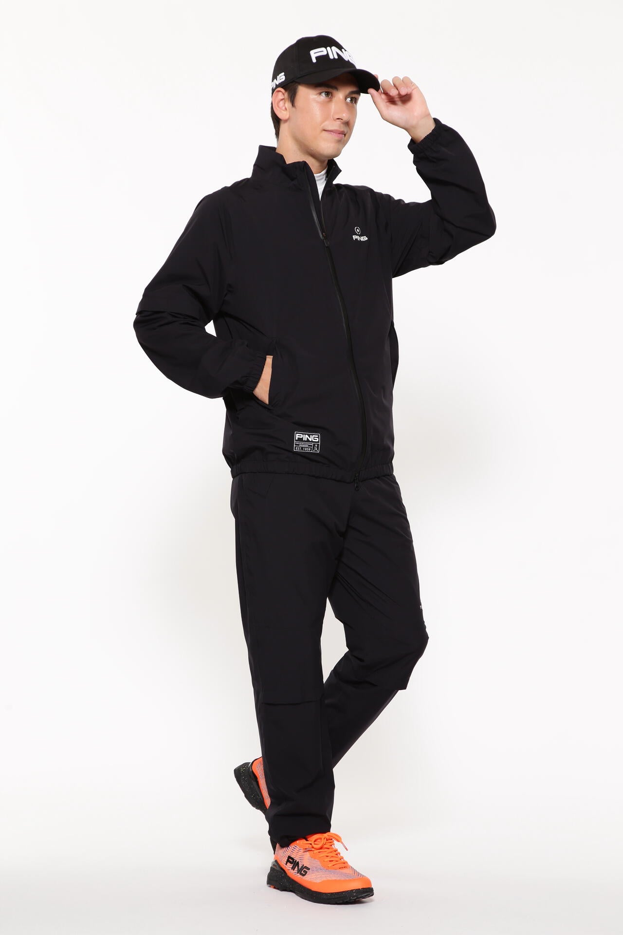 PING APPAREL】ダーミザクスレインウェアトップ&ボトムセット ＜GOLD