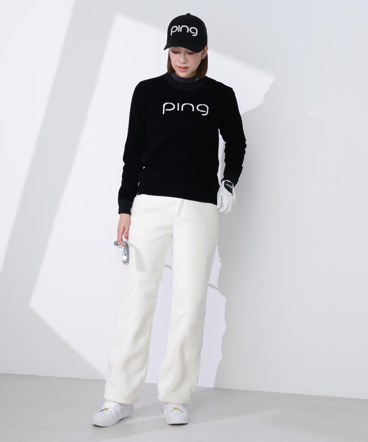 PING APPAREL】pingジャカード モールニットクルーネックニットプル
