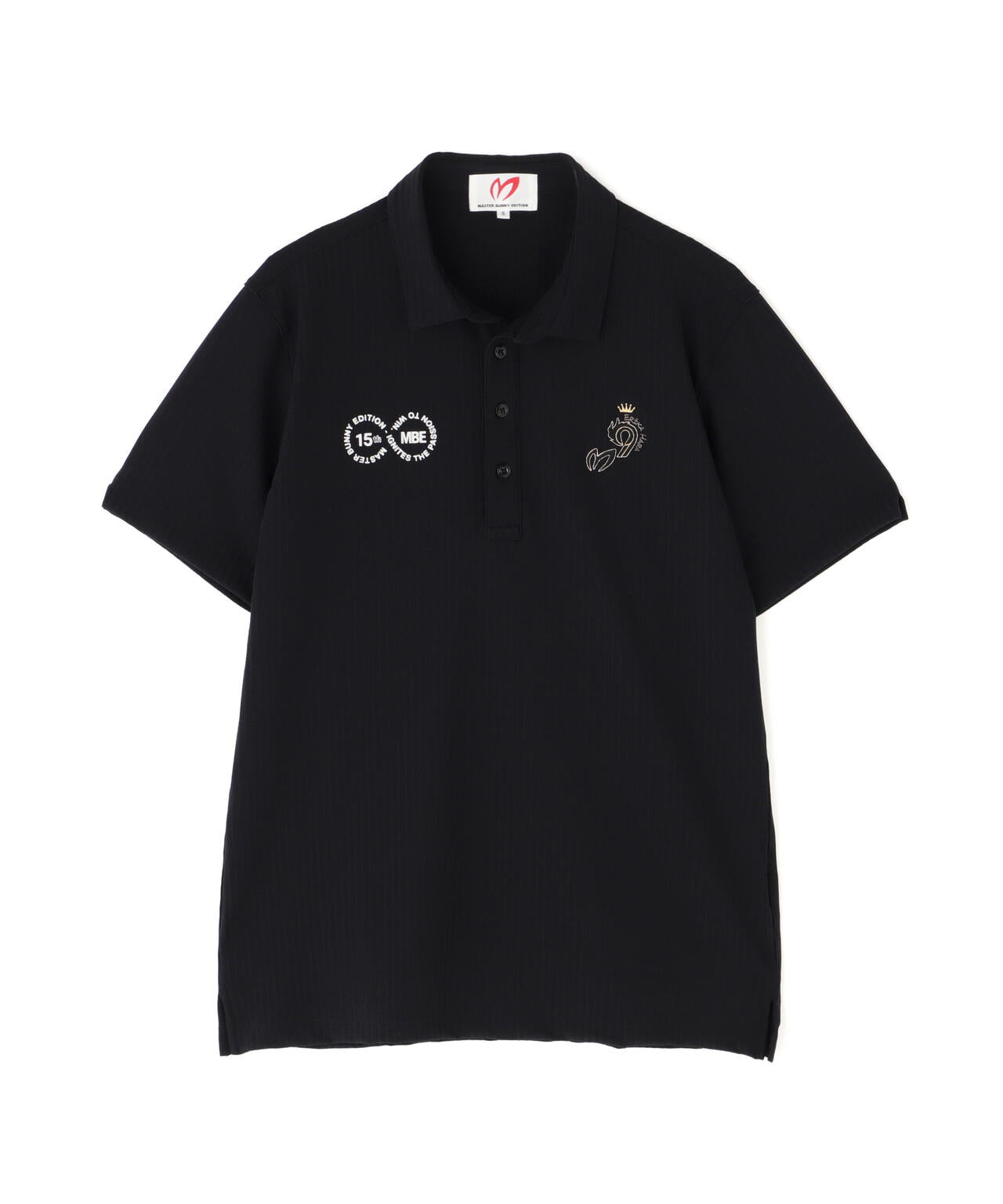Sサイズ 新品17600円 マスターバニー サッカー地 ポロシャツ 黒 S