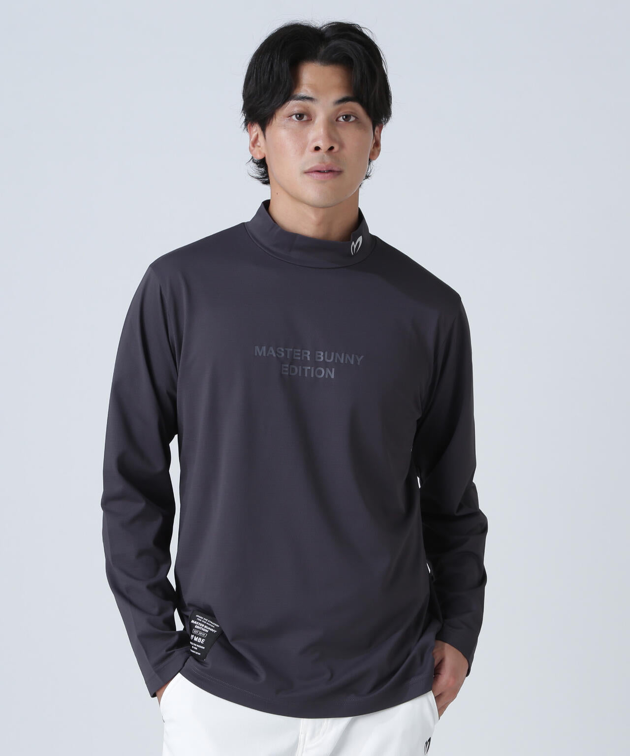 新品タグ美MASTER BUNNY EDITION長袖モックネックカットソー2黒 ドット