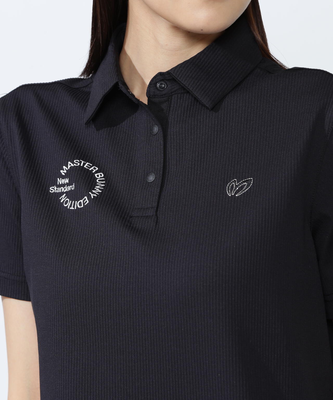 ストライプサッカー4WAYストレッチ半袖ポロシャツ | MASTER BUNNY