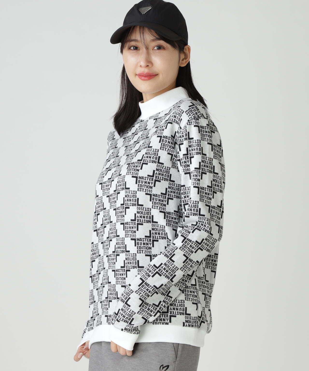 チェッカージャガード裏起毛長袖モックネックカットソー | MASTER