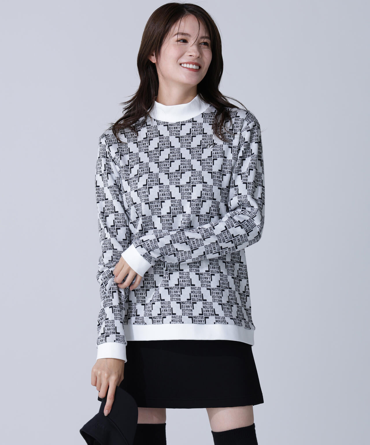 チェッカージャガード裏起毛長袖モックネックカットソー | MASTER