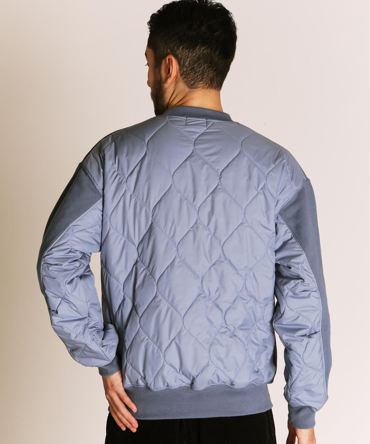 QUILTED COMBI. CREW SWEAT/キルティング コンビ クルースウェット