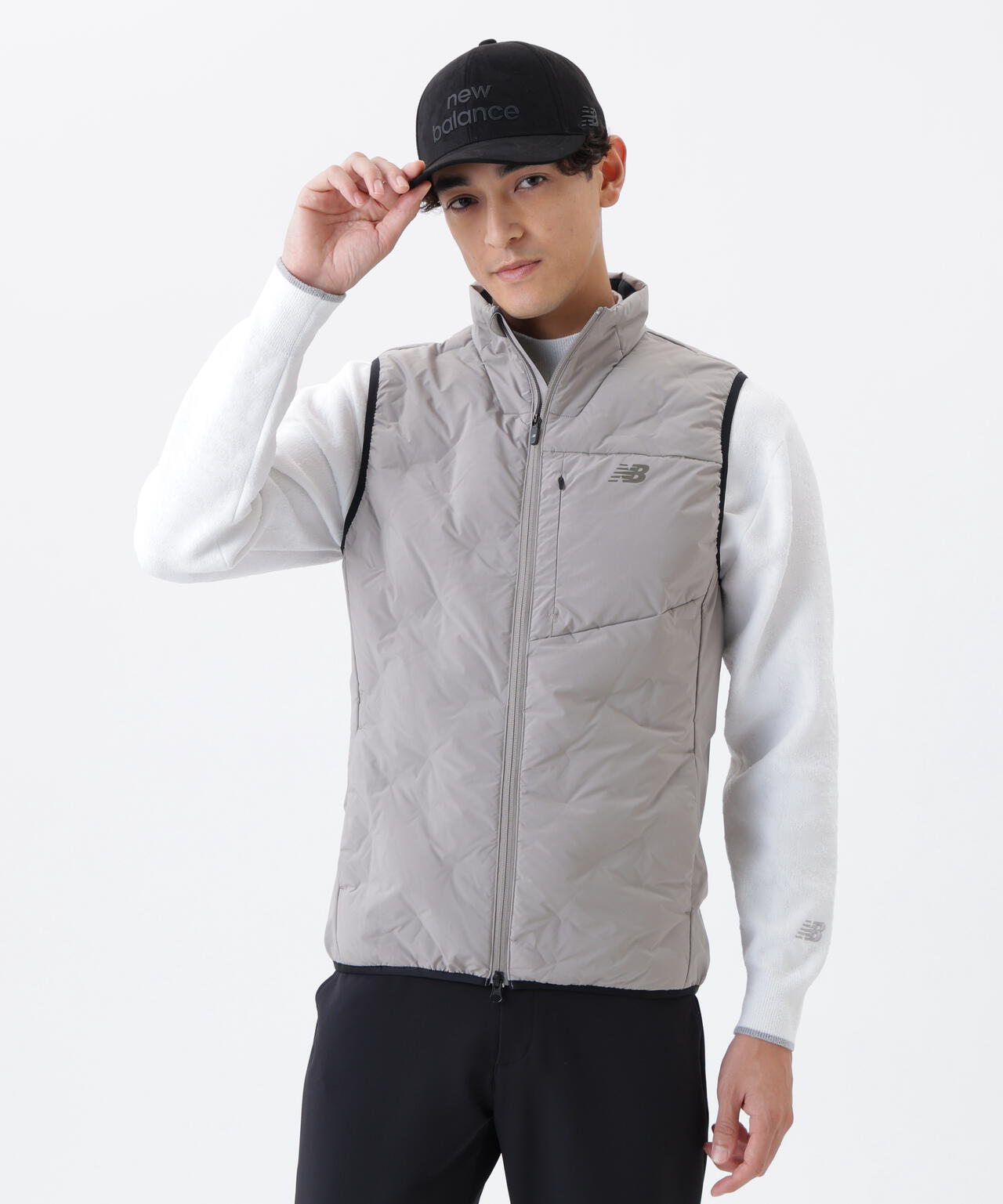 撥水 ストレッチ ライトダウン フルジップ ベスト (MENS) | new