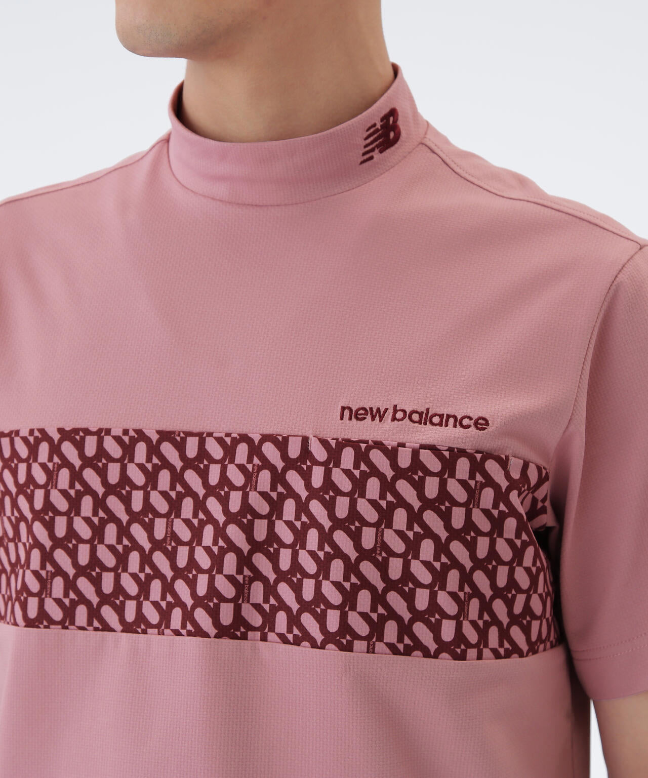 ロゴジオメトリック柄 半袖 モックネック プルオーバー (MENS) | new