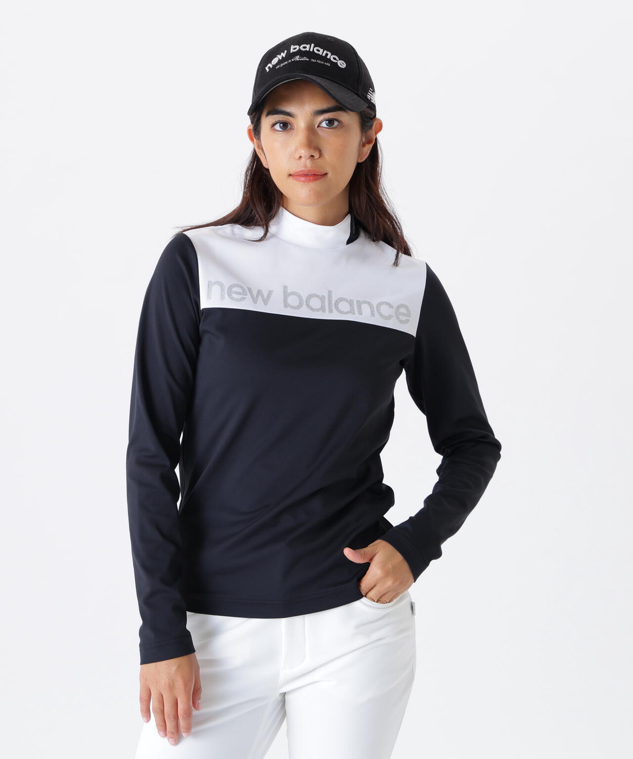 保形性 ストレッチ 長袖 モックネック プルオーバー (WOMENS) | new