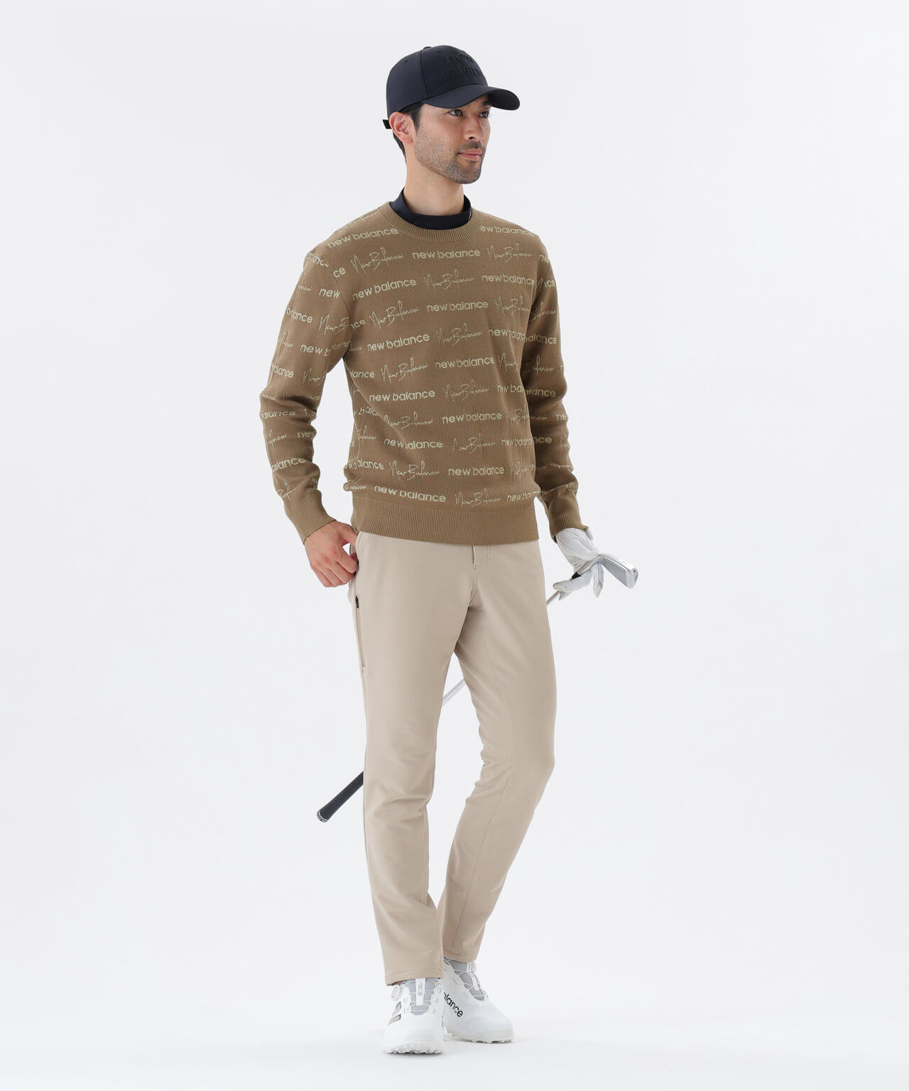 ロゴラッピングペーパー柄 クルーネック ニット プルオーバー (MENS