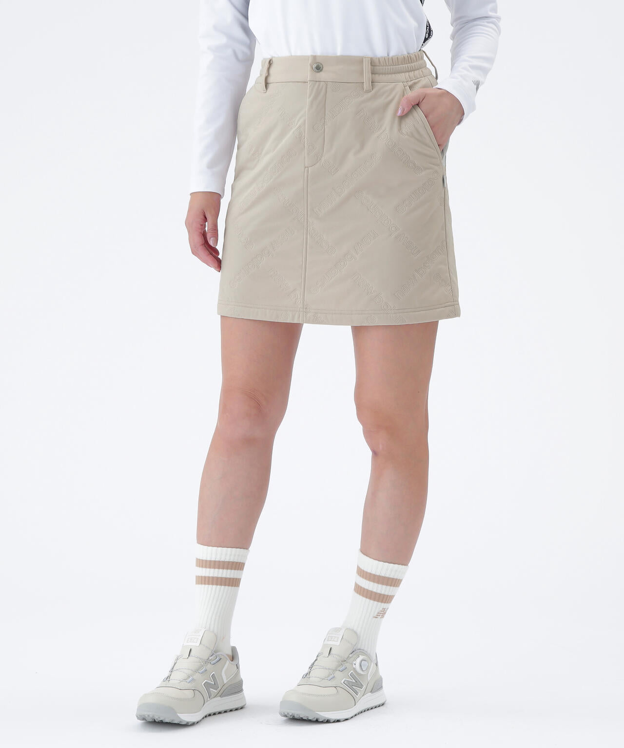 防風 撥水 保温 ロゴダイヤチェックキルト スカート (WOMENS) | new