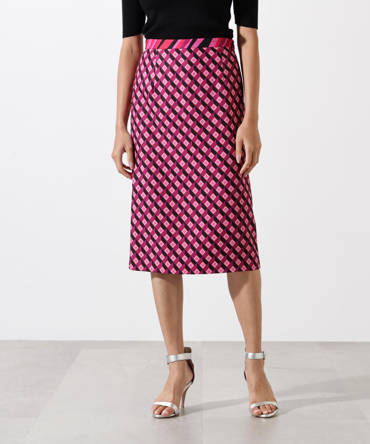 ジオメトリックプリントコンビタイトスカート | PINKY&DIANNE