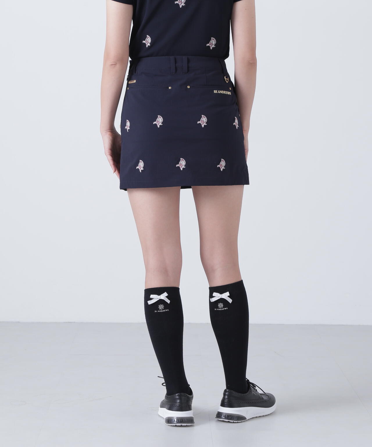 接触冷感 リーフ柄刺繍ナイロンストレッチスカート (WOMENS) | St