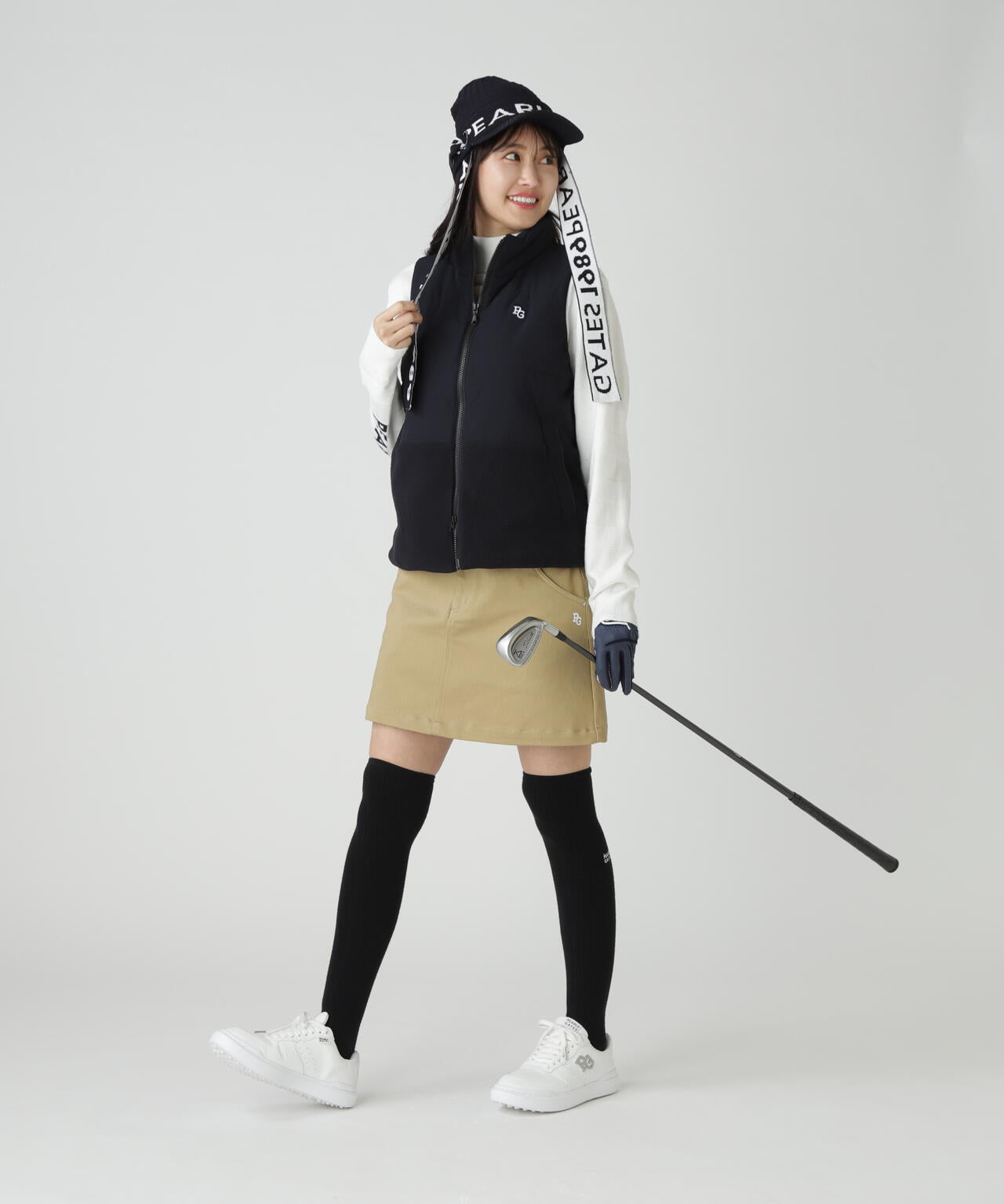 合繊×フリース片面起毛 中綿フルジップアップベスト | PEARLY GATES