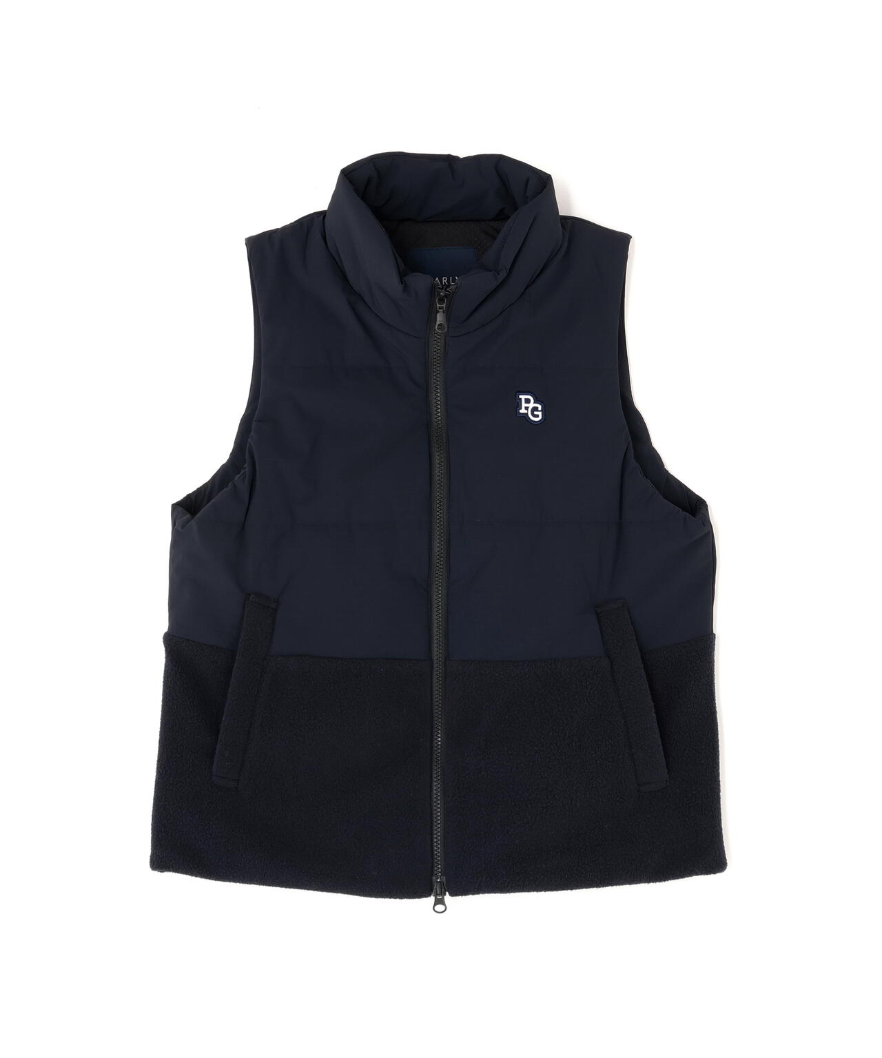 合繊×フリース片面起毛 中綿フルジップアップベスト | PEARLY GATES