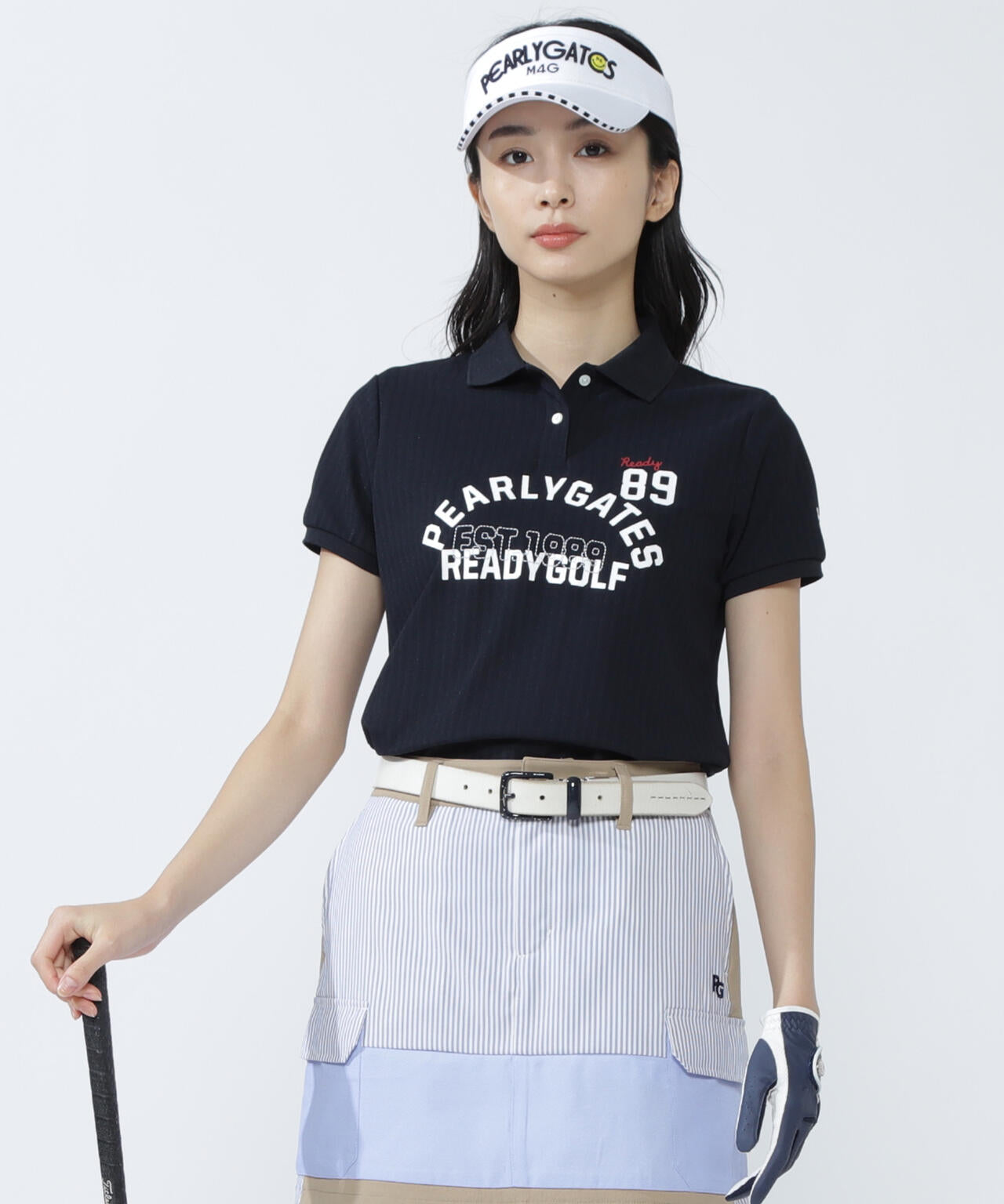 裏カノコストライプ調半袖ポロシャツ | PEARLY GATES（パーリーゲイツ