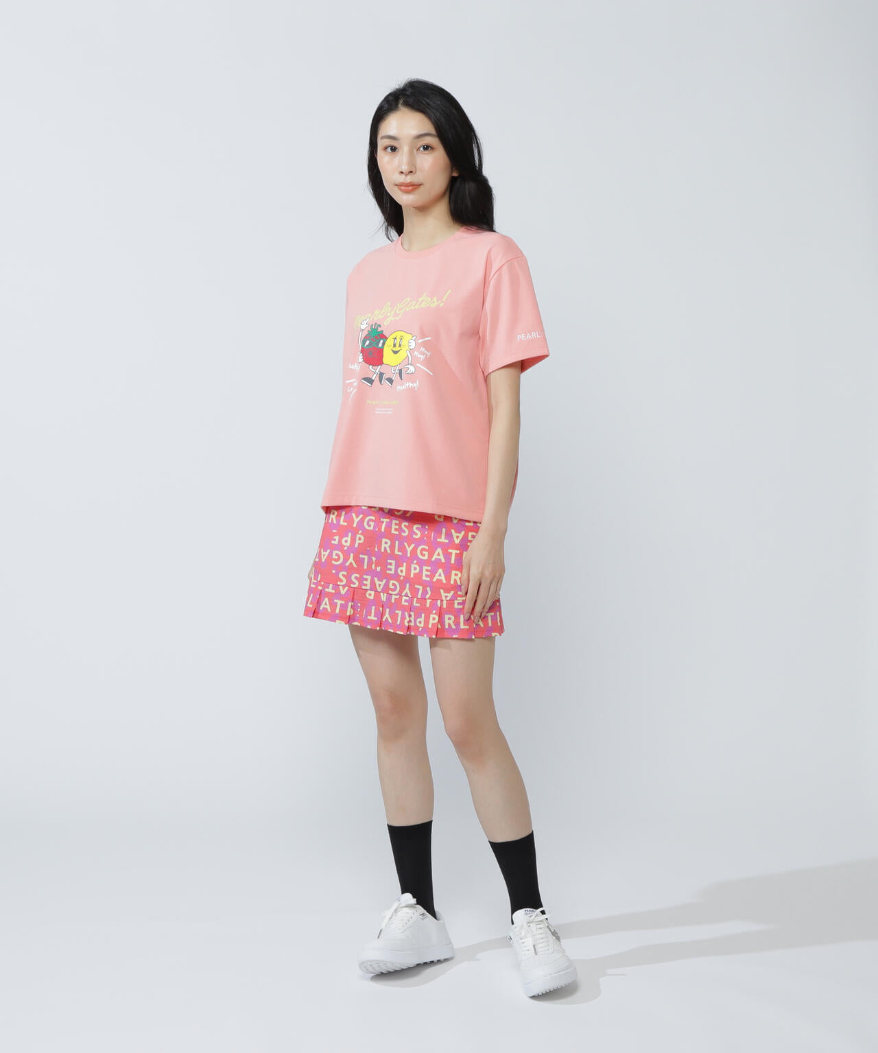 Nyストレッチドビースカート ＜ロゴヒョウ柄＞ | PEARLY GATES