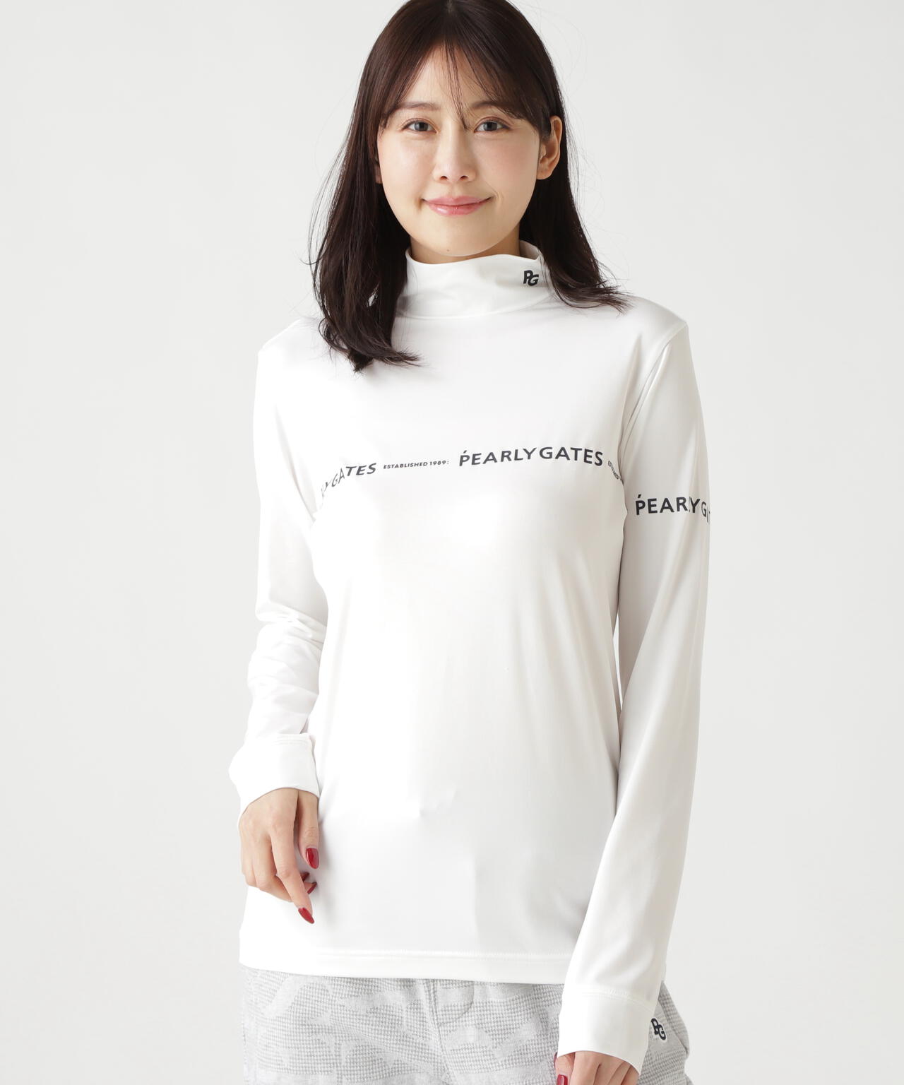 37.5ベア天竺長袖ハイネックカットソー | PEARLY GATES（パーリー
