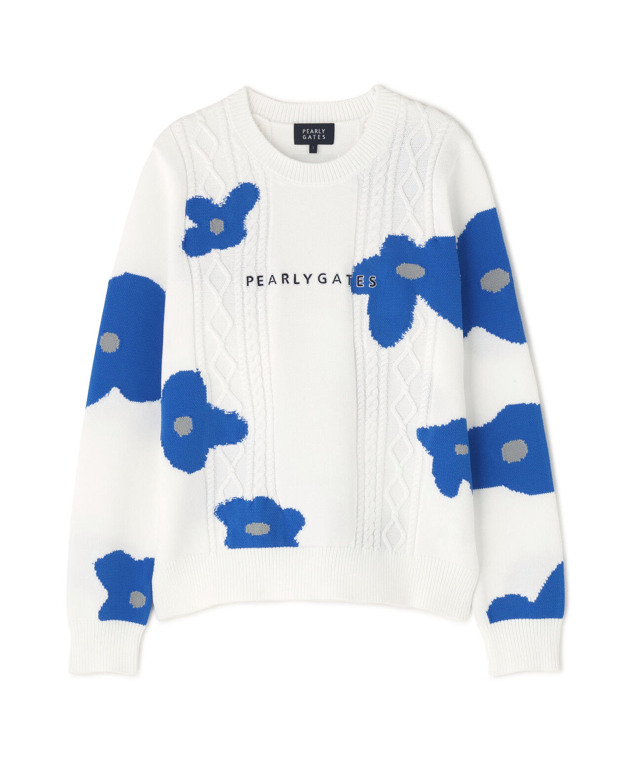 アラン柄×インターシャ クルーネックニットプルオーバー ＜ランダム