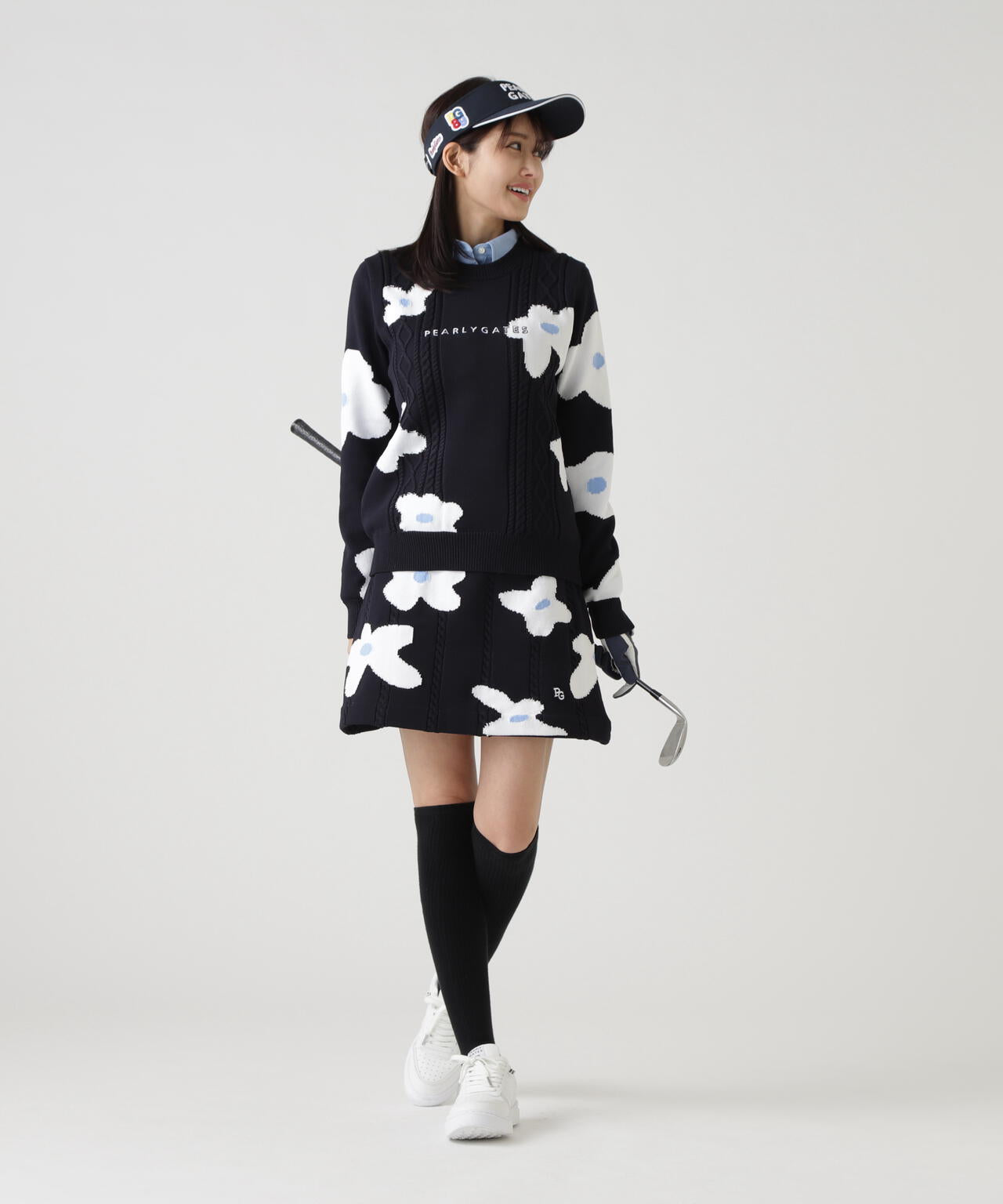 PEARLY GATES 星柄セーター Sサイズ スカートセーターセットアップ