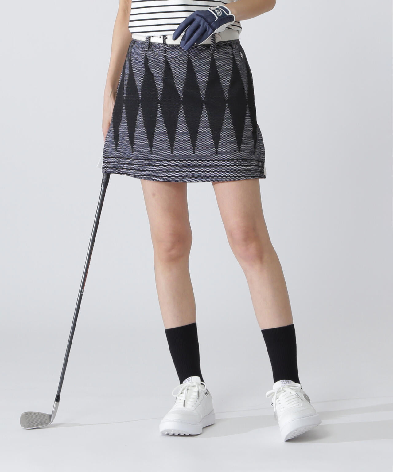 ダイヤ柄ポリエステルジャガードスカート | PEARLY GATES（パーリー