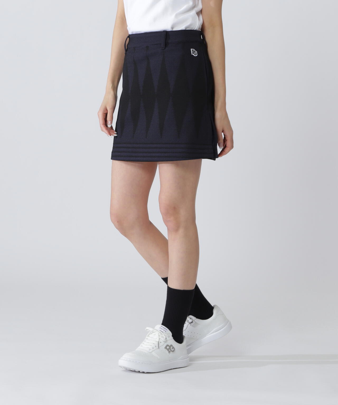 ダイヤ柄ポリエステルジャガードスカート | PEARLY GATES（パーリー