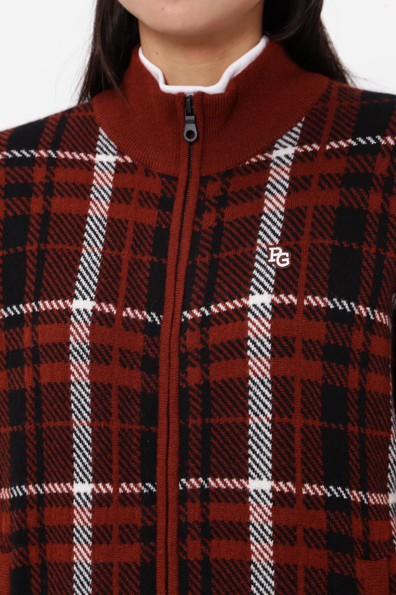 カシミヤ天竺 フルジップニットジャケット ＜CHECKシリーズ＞ | PEARLY