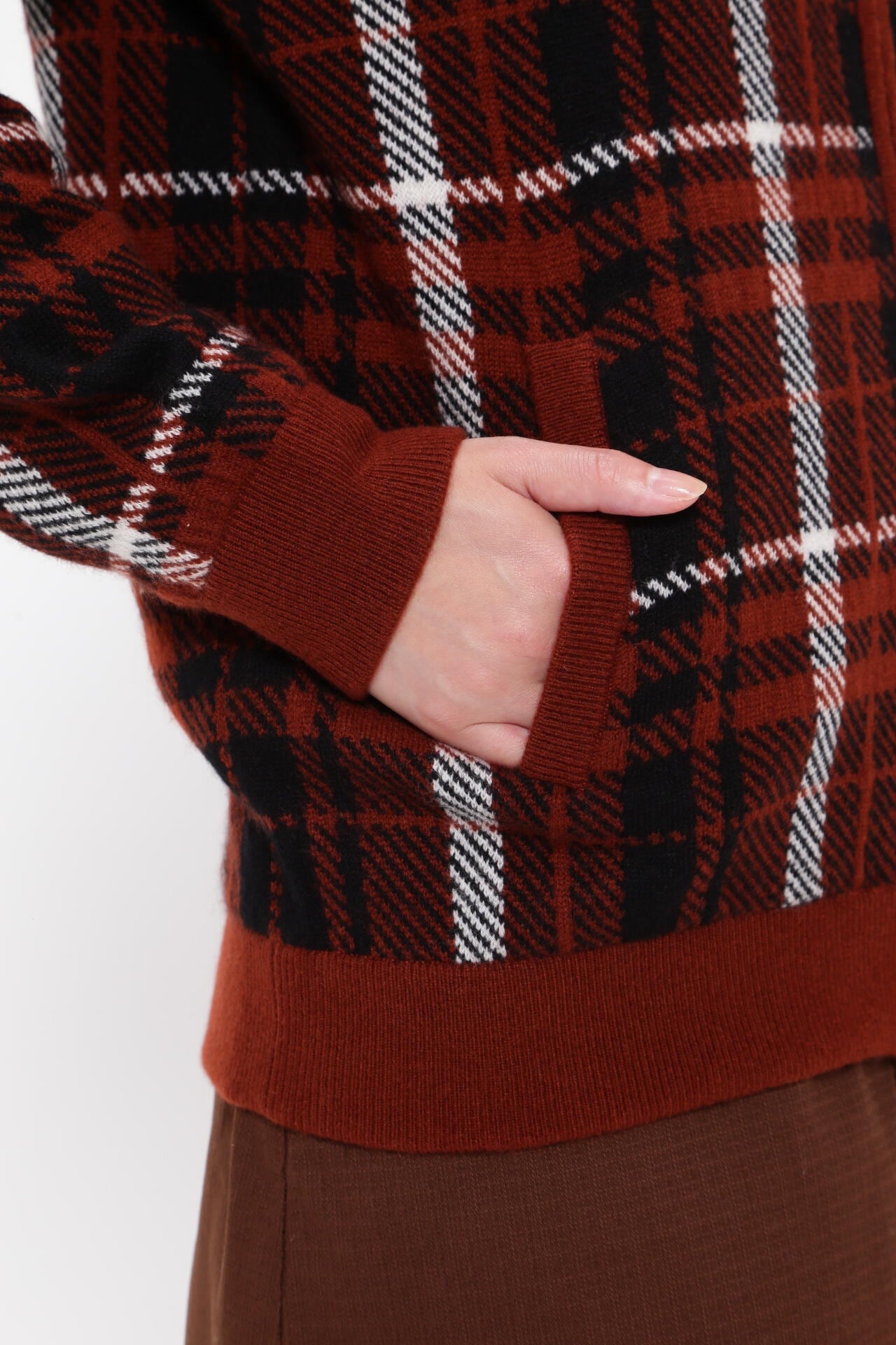 カシミヤ天竺 フルジップニットジャケット ＜CHECKシリーズ＞ | PEARLY