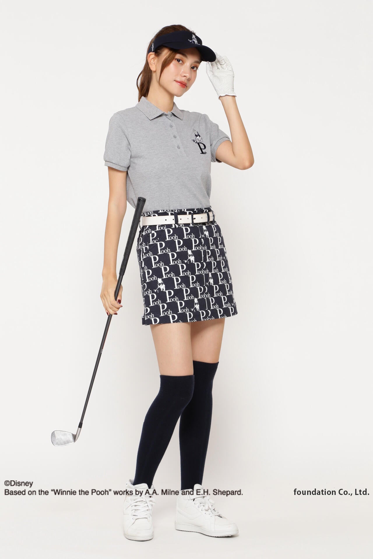 プーさん 総柄プリント オーガニックカルゼ スカート ＜Winnie the