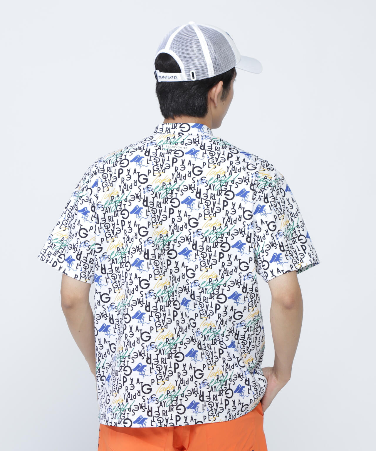 BALLくんロゴ総柄プリント半袖モックネックカットソー | PEARLY GATES