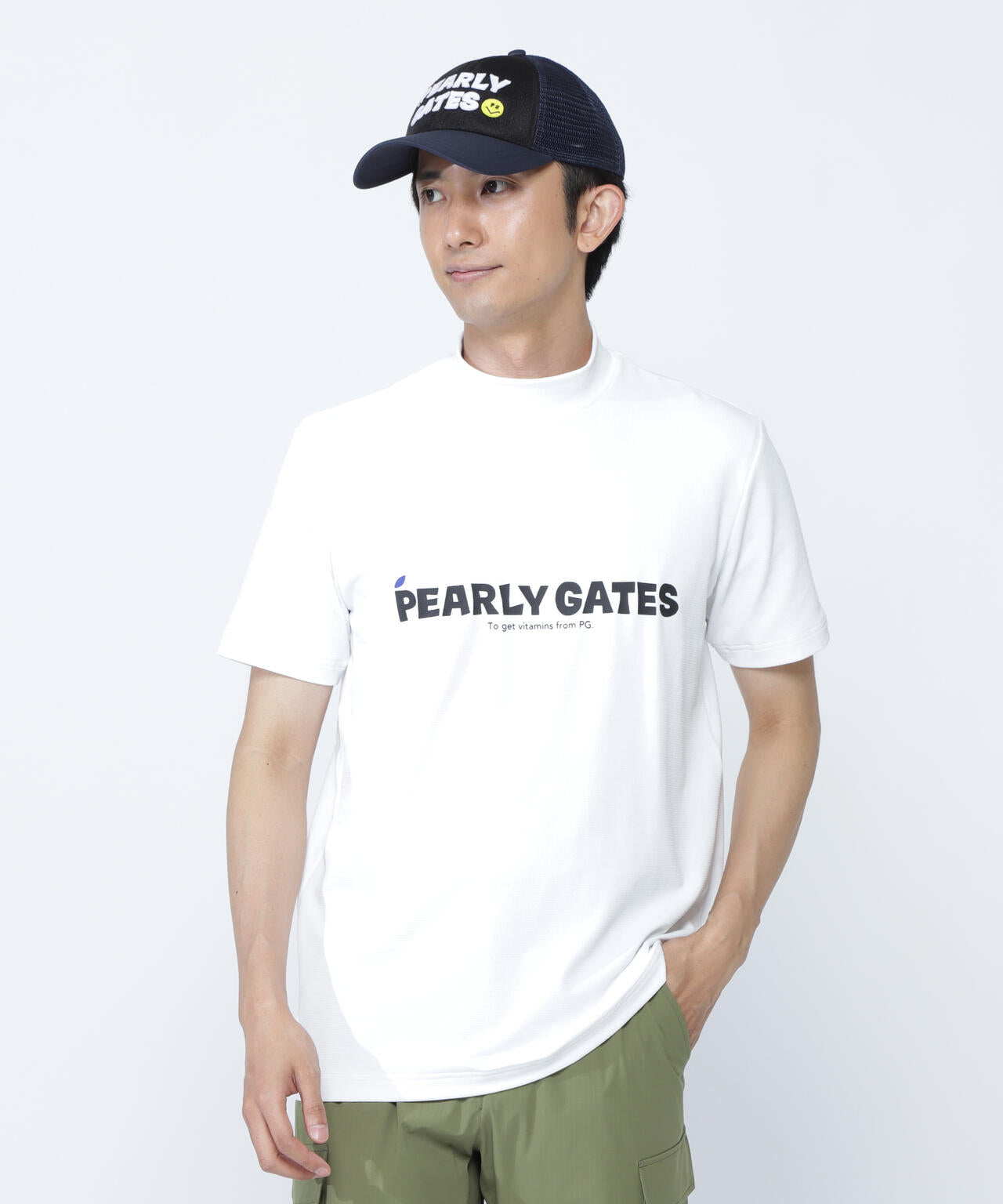 PEARLY GATES スパンフライス 半袖モックネックシャツ ☆0サイズ