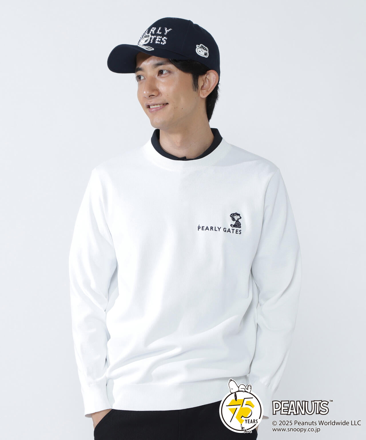 SNOOPY】14G 部分JQクルーネックニットプルオーバー | PEARLY GATES