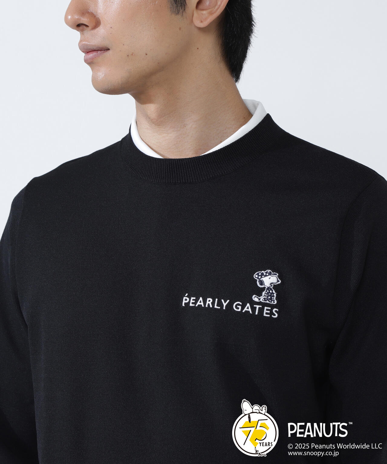 SNOOPY】14G 部分JQクルーネックニットプルオーバー | PEARLY GATES